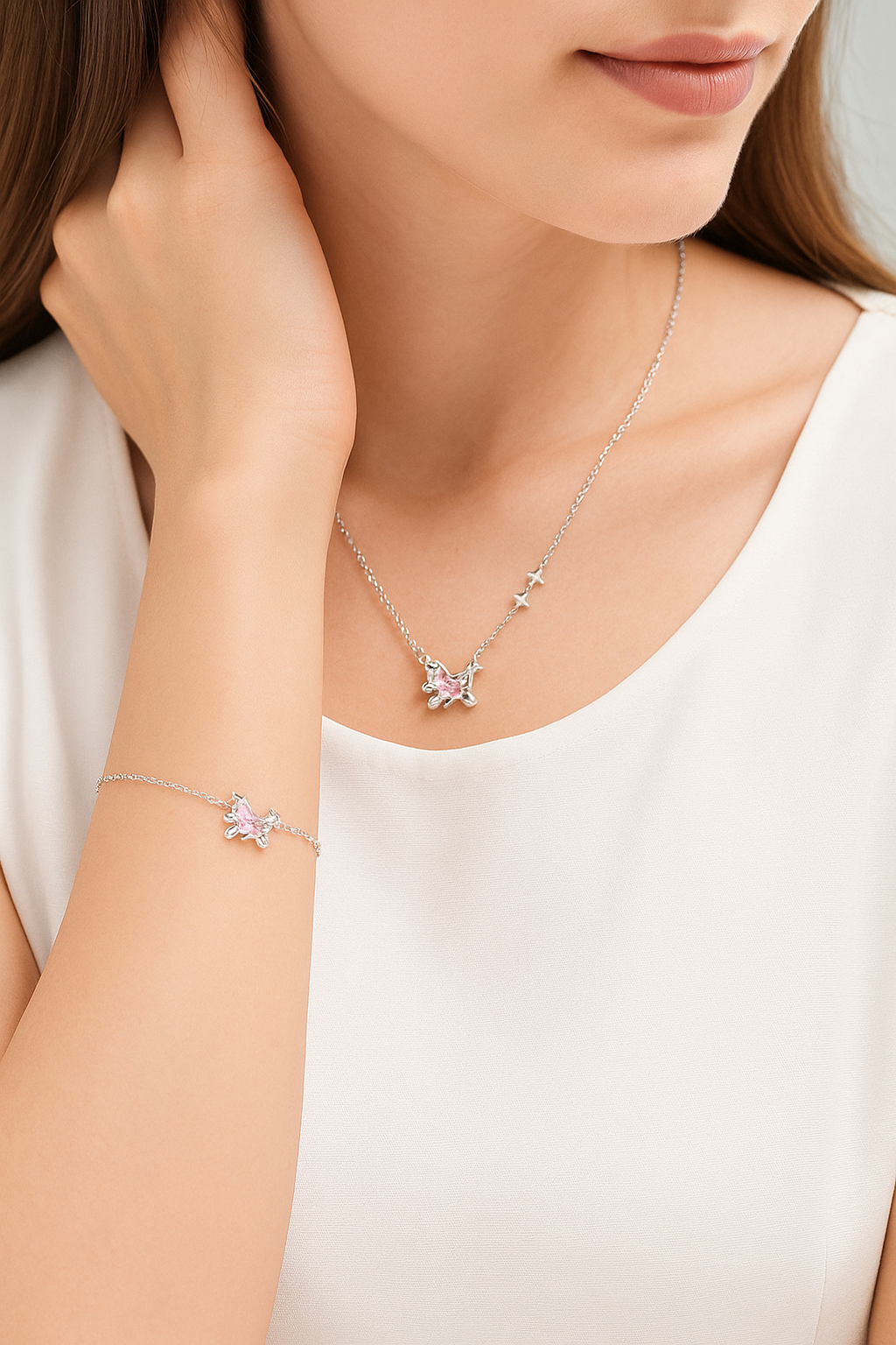 מארז כסף 925 מורי – צמיד + שרשרת